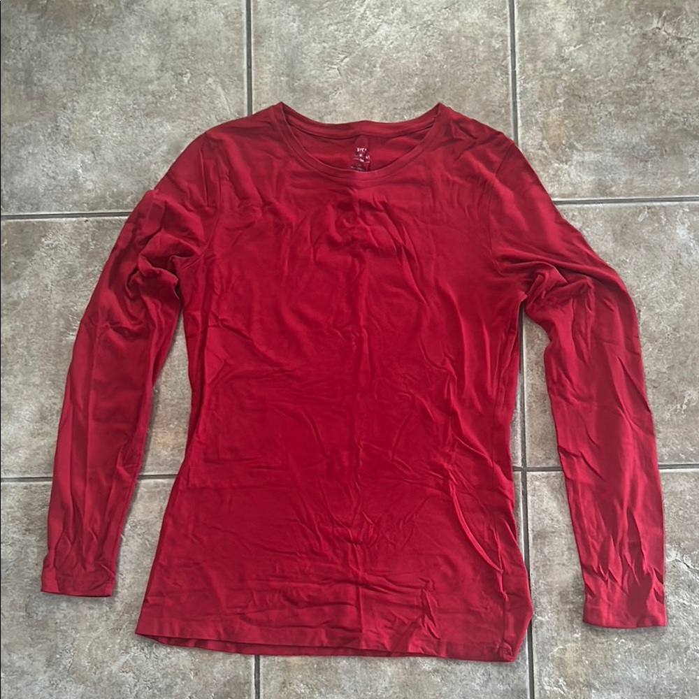 Apt. 9 Red Long Sleeve Women's Top Size Medium